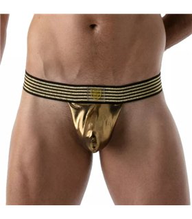 Stringless Thong, Gold – Atmungsaktiver Metall-Lurex mit flexiblem Halt | TOF