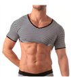 Crop Top Herren, Schwarz – Sexy Matrosen-Design mit Streifenmuster | TOF
