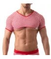 Crop Top Herren, Rot – Sexy Matrosen-Design mit Streifenmuster | TOF