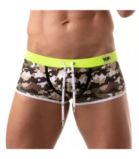 Badeboxer Herren Khaki-Camouflage – Figurformend & Nahtloser Komfort | TOF