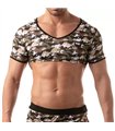 Crop Top mit Raglanärmeln Khaki-Camouflage – bequem & figurbetont | TOF