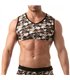 Ärmelloses Crop Top Khaki-Camouflage & V-Ausschnitt | TOF