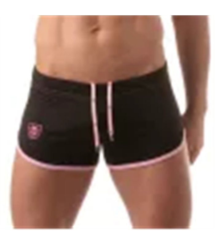 Shorts Low Waist in Schwarz mit Cut-outs und TOF-Logo Herren – Retro Style | TOF