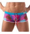 Badehose Herren mit floralem Muster – flacher, bequemer Sitz, Pink | TOF