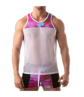 Tank Top mit floralem Mesh-Einsatz – Leicht & Atmungsaktiv, Pink | TOF