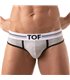 Herren Slip High-Cut – Baumwoll-Mix mit tiefem, gefüttertem Frontbereich, Grau | TOF