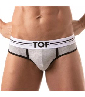 Herren Slip High-Cut – Baumwoll-Mix mit tiefem, gefüttertem Frontbereich, Grau | TOF Herren Slip High-Cut – Baumwoll-Mix mit tiefem, gefüttertem Frontbereich, Grau | TOF