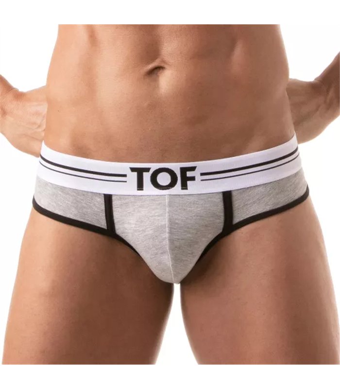 Herren Slip High-Cut – Baumwoll-Mix mit tiefem, gefüttertem Frontbereich, Grau | TOF