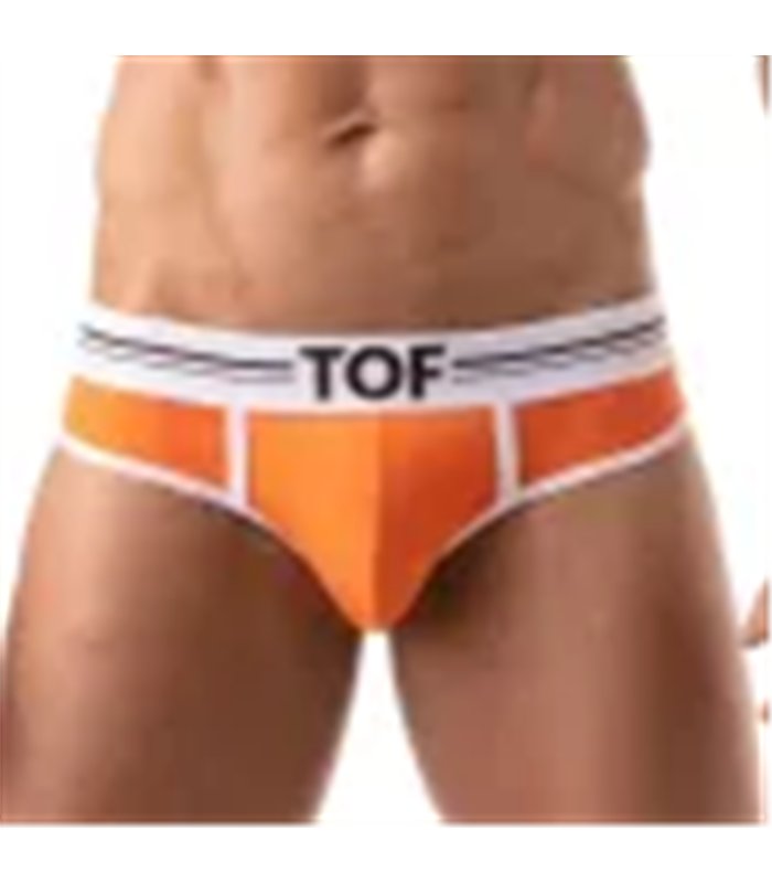 Herren Slip High-Cut – Baumwoll-Mix mit tiefem, gefüttertem Frontbereich, Orange | TOF