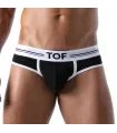 Herren Slip High-Cut – Baumwoll-Mix mit tiefem, gefüttertem Frontbereich, Schwarz | TOF Herren Slip High-Cut – Baumwoll-Mix mit tiefem, gefüttertem Frontbereich, Schwarz | TOF