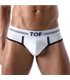 Herren Slip High-Cut – Baumwoll-Mix mit tiefem, gefüttertem Frontbereich, Weiß | TOF