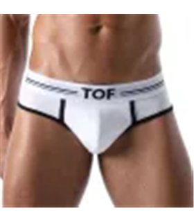 Herren Slip High-Cut – Baumwoll-Mix mit tiefem, gefüttertem Frontbereich, Weiß | TOF Herren Slip High-Cut – Baumwoll-Mix mit tiefem, gefüttertem Frontbereich, Weiß | TOF