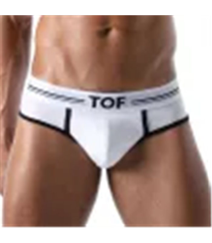 Herren Slip High-Cut – Baumwoll-Mix mit tiefem, gefüttertem Frontbereich, Weiß | TOF