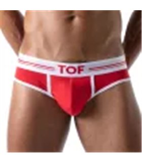 Herren Slip High-Cut – Baumwoll-Mix mit tiefem, gefüttertem Frontbereich, Rot | TOF