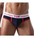 Herren Slip High-Cut – Baumwoll-Mix mit tiefem, gefüttertem Frontbereich, Marineblau | TOF