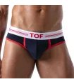 Herren Slip High-Cut – Baumwoll-Mix mit tiefem, gefüttertem Frontbereich, Marineblau | TOF