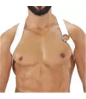 Herren Brust-Harness mit elastischem Komfort & fluoreszierendem Look, Weiß | TOF