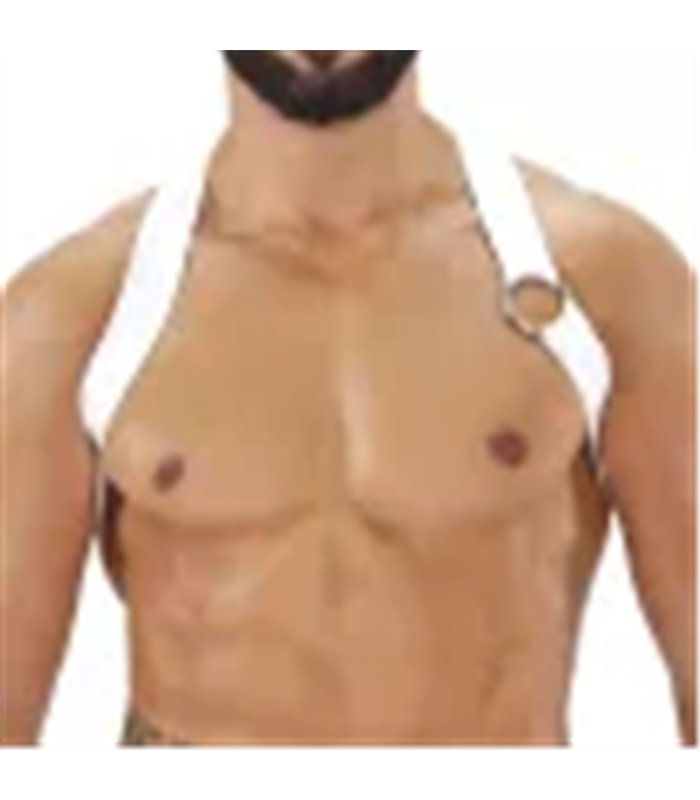 Herren Brust-Harness mit elastischem Komfort & fluoreszierendem Look, Weiß | TOF