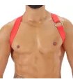 Herren Brust-Harness mit elastischem Komfort & fluoreszierendem Look, Rot | TOF