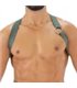 Herren Brust-Harness mit elastischem Komfort & fluoreszierendem Look, Khaki | TOF