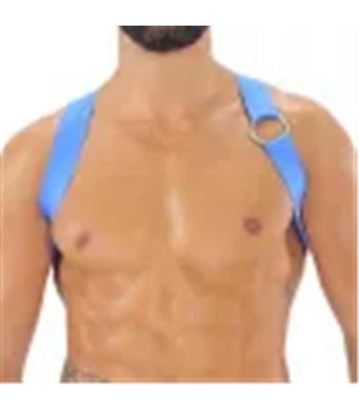 Herren Brust-Harness mit elastischem Komfort & fluoreszierendem Look, Blau | TOF
