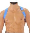 Herren Brust-Harness mit elastischem Komfort & fluoreszierendem Look, Blau | TOF