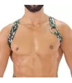 Herren Brust-Harness mit elastischem Komfort & fluoreszierendem Look, Khaki-Camouflage | TOF