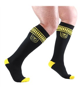 Fußsocken – Sportlich und gepolstert, Schwarz-Gelb  | TOF