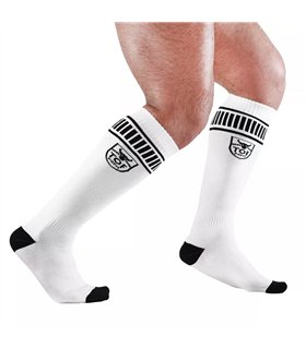 Fußsocken – Sportlich und gepolstert, Weiß-Schwarz  | TOF