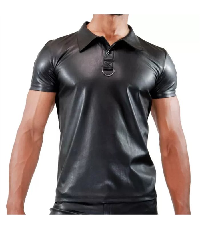 Polo-Shirt, Schwarz mit edlem Glanz – sexy & hauteng | TOF