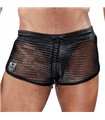 Herren Shorts Roman – Metallic Mesh im Gladiator-Style, Silber  | TOF