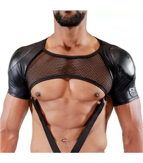 Herren Harness mit gepolsterten Schultern & Geheimfach, Schwarz | TOF