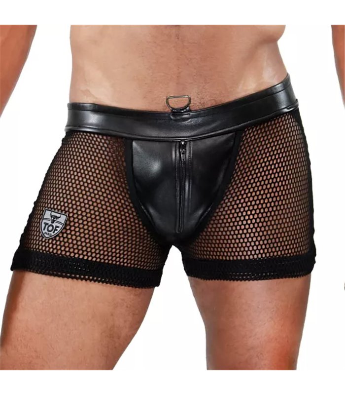 Jockshort mit Reißverschluss, Schwarz – luftiger Mesh & vielseitig einsetzbar | TOF