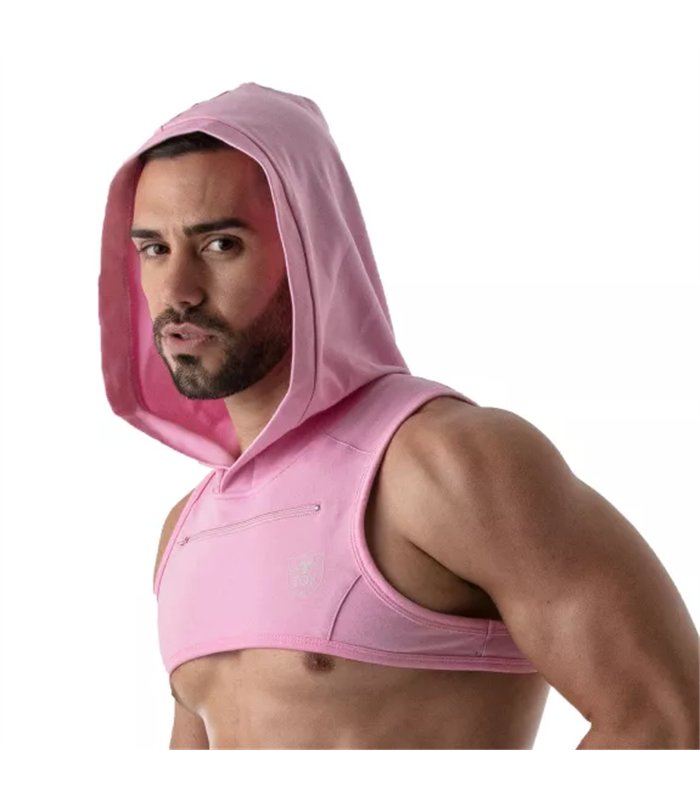 Herren Hoodie Harness – Reflektierende Kante & Komfort aus Baumwolle, Pink | TOF