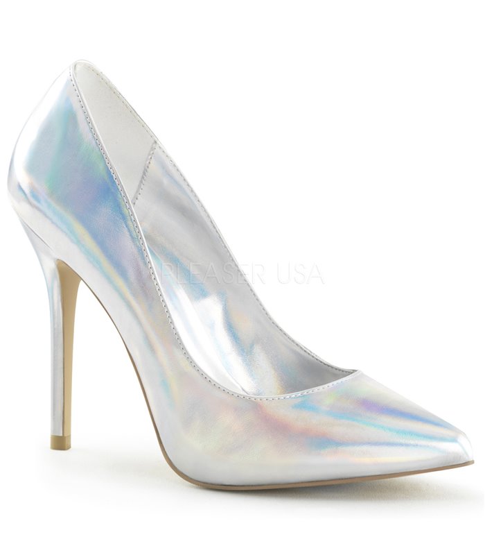 FLAMINGO-809HT - Platform High Heel Sandal - Clear/Gold Holographic |  Pleaser buy cheap online!
