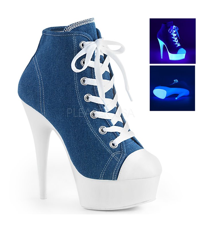 Canvas High Heel Sneakers DELIGHT-600SK-02 - Blau
