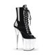 Extreme Platform Heels FLAMINGO-1021 - Patent Black/Clear