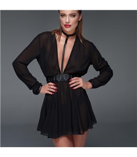 Chiffon Minikleid F150 - Schwarz Chiffon Minikleid F150 - Schwarz
