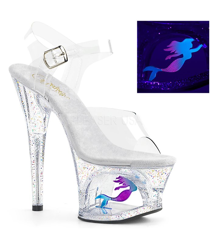 plateau high heels transparent