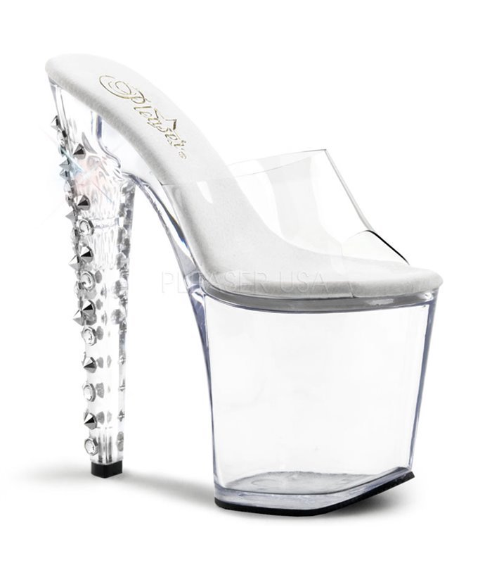 Plateau Pantoletten XTREME 801DS Transparent von Pleaser Durchsichtige High Heels Pantolette XTREME 801 von Pleaser