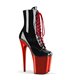 Extreme Platform Heels  FLAMINGO-1020 - Black/Red Chrome
