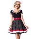Belsira Kleid mit Gürtel schwarz/weiß/rot