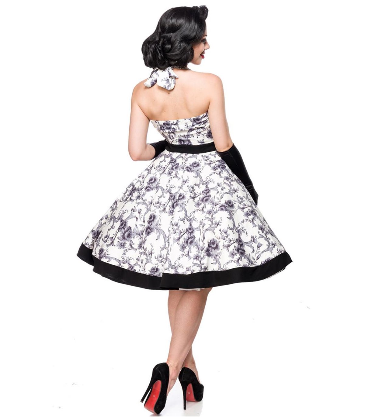 Belsira Vintage Swing Kleid schwarz/weiss - midi Kleider ...