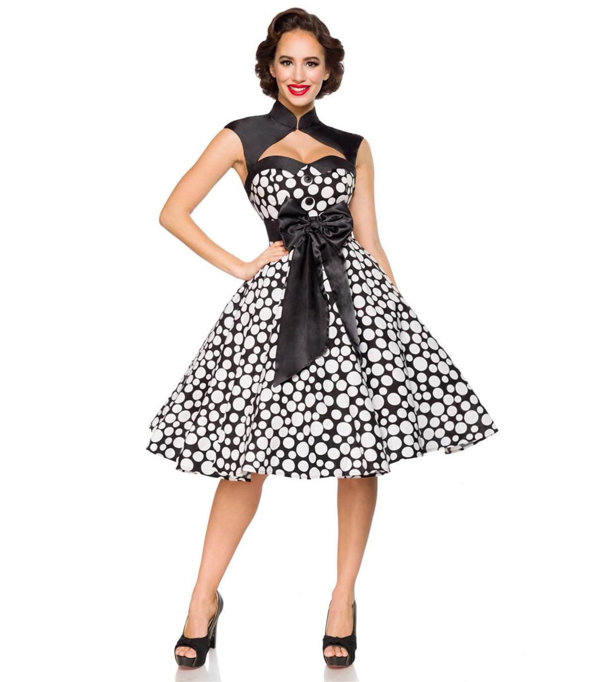 Belsira Vintage-Kleid schwarz/weiss - midi Kleider online ...