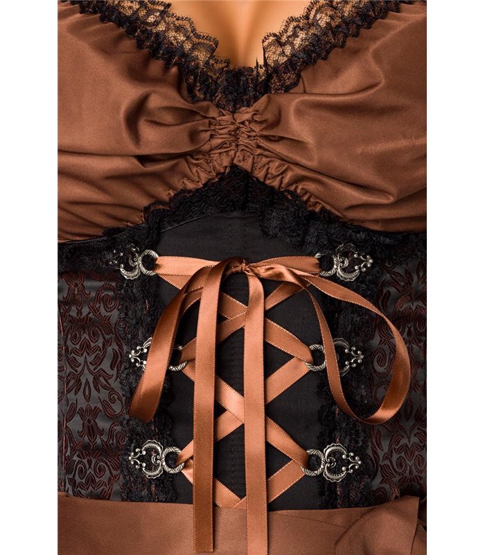 Sexy Premium Bluse &  Dirndl aus edlem Jacquard Karneval Halloween