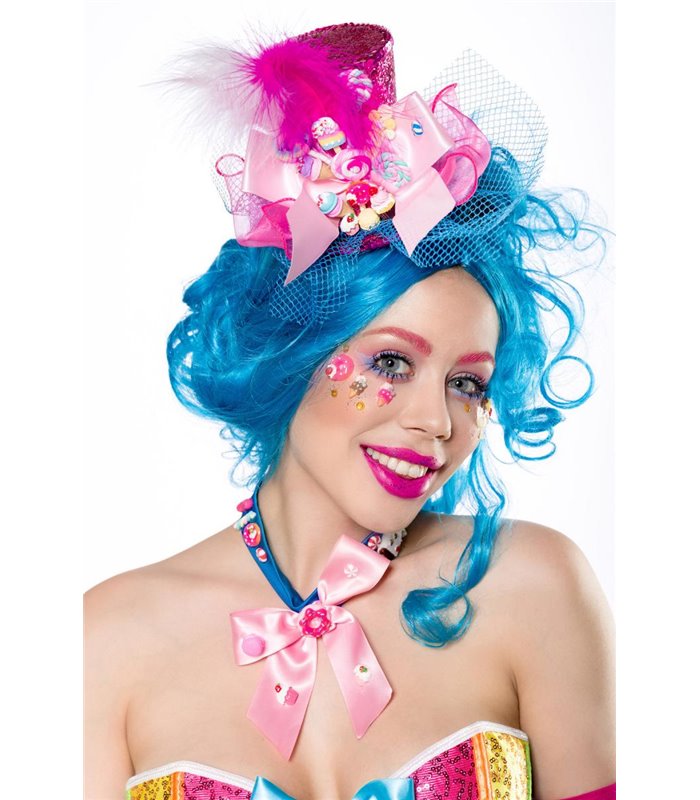 WIM 49401 Candy Lolly Neon Fantasy Girl Clown Fasching Karneval Damen Kostü...