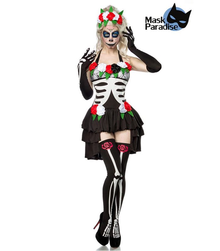 Sexy Mexican Skeleton Komplettset Karneval Halloween