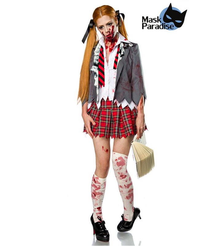 Sexy Zombie Schoolgirl Komplettset Karneval Halloween