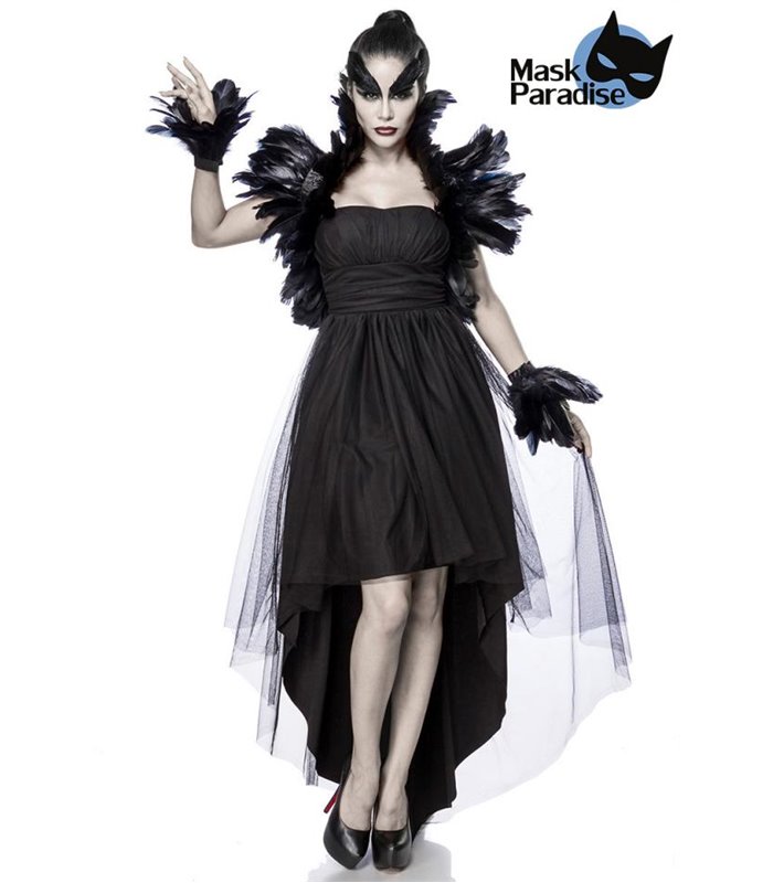 Mask Paradise Komplettset Crow Witch  schwarz