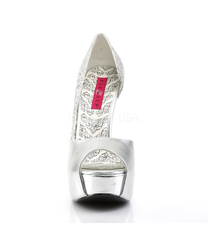 Plateau Pumps TEEZE 41W Silber von Pleaser Pink Label Plateau Pumps TEEZE 41W Silber von Pleaser Pink Label
